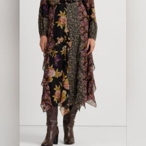 Floral Multi-Color Women's Skirt By Ralph Lauren Size 20W
